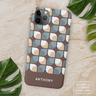 Braun Beige Grau Blau Mitten-des-Jahrhunderts Kuns iPhone 16 Pro Max Hülle