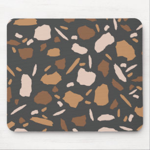 Braun, Beige,  Hellbraun und Grau Terrazzo Marmor Mousepad
