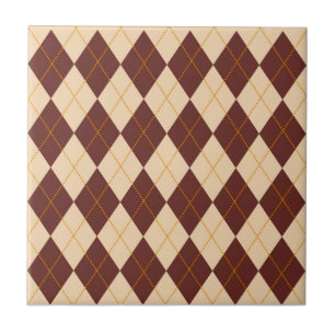 Braun Beige Herbst Argyle Diamantmuster Fliese