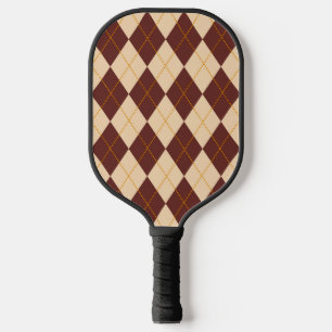 Braun Beige Herbst Raute Diamant Muster Pickleball Schläger