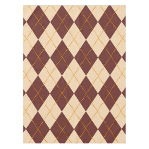 Braun Beige Herbst Raute Diamant Muster Tischdecke