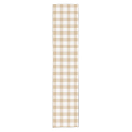 Braun Beige Karo Gingham Tischläufer