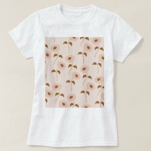 Braun Beige Retro Y2K Hippie Sonnenblumen Muster T-Shirt