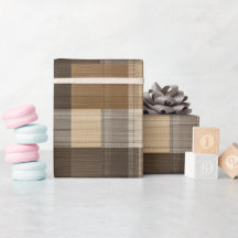 Braun Beige Rustikale Holzhütte Karomuster