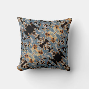 Braun Beige Schwarz Blau Mittelmeer Diagonal Kissen