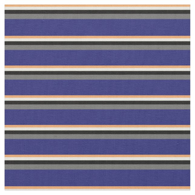 Braun, Beige, Schwarz, Dim Gray und Midnight Blue Stoff (Nahaufnahme)