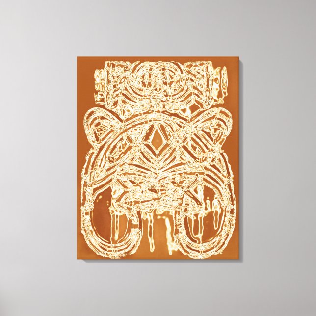 Braun Beige von Weiß Moderne Abstrakte Malerei Leinwanddruck (Vorderseite)