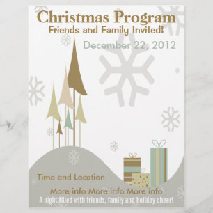 Braun-beiger Retro-Christmas-Programmflyer Flyer
