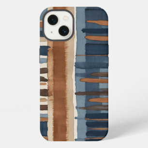 Braun Blau rost und beige abstrakt iPhone 13 Hülle