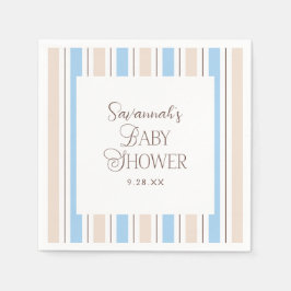 Braun Blau Weiße Streifen Muster Custom Baby Dusch Serviette