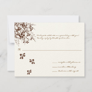 Braun-Blume-Antwort-Karte RSVP Karte