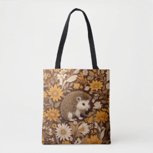 Braun-blumiger William-Morris-inspirierter Igel-Ta