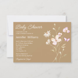 Braun-Blütendusche Einladung