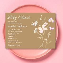 Braun-Blütendusche Einladung