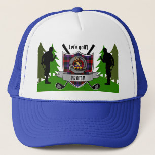 Braun/braun Personalisiertes Clan Abzeichen Golf Truckerkappe