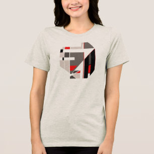 Braun, braun, schwarzes, rotes geometrisches Abstr Tri-Blend Shirt
