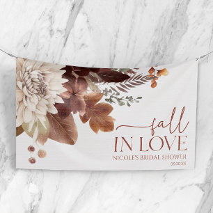 Braun Burgund Fall In Love Florale Hochzeitsdusche Banner