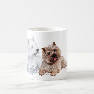 Braun Cairn und Westie Terriern Tasse