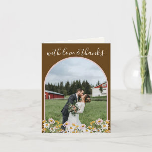 Braun-chocolatefarbene, wunderliche Wildblumen-Hoc Dankeskarte
