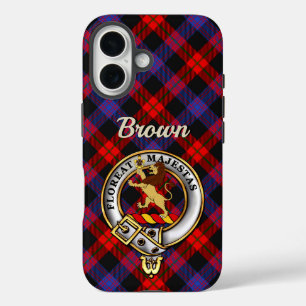 Braun Clan-Abzeichen & Tartan iPhone / iPad-Hülle 16 Hülle