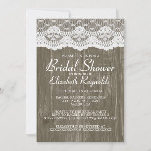 Braun Country Lace Bridal Dusche Einladungen