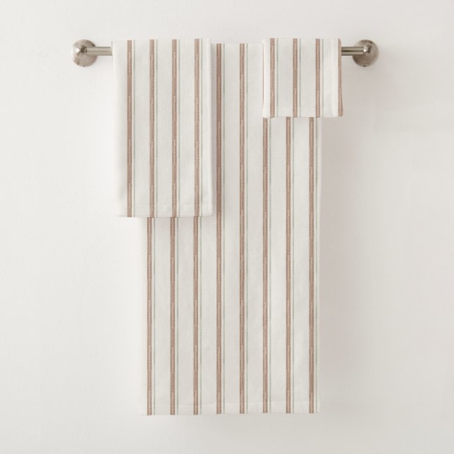 Braun Creme Streifen  Badhandtuch Set (Insitu)