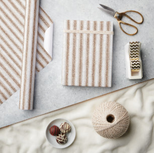 Braun Creme Streifen Geburtstag Geschenkpapier
