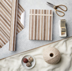 Braun Creme Streifen Geburtstag Geschenkpapier