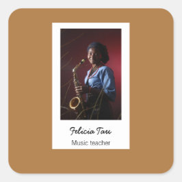 Braun des benutzerdefinierten Fotos Quadratischer Aufkleber