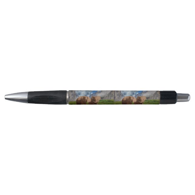 Braun-Elefant-Duo-Ölfarbe, Pen Kugelschreiber (Vorderseite)
