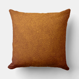 Braun Elegant Leather Look Kissen