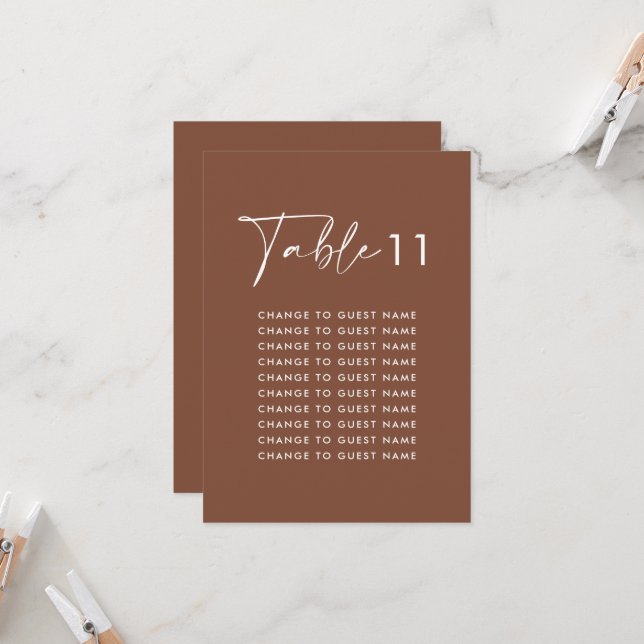 Braun elegantes, modernes Hochzeitstisch-Sitzdiagr (Vorderseite/Rückseite Beispiel)