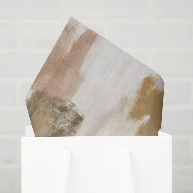 Braun Elfenbein Beige Creme Abstract Seidenpapier (Geschenktüte)