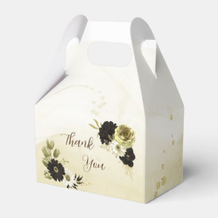 Braun-, Elfenbein- und Goldhochzeit für Blume Geschenkschachtel