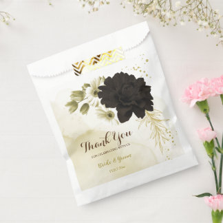 Braun-, Elfenbein- und Goldhochzeit für Blume Geschenktütchen