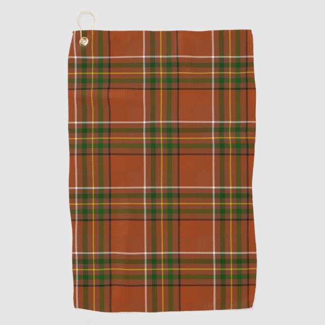 Braun-Erden-Tartan  Golfhandtuch (Vorderseite)