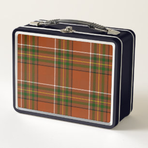 Braun-Erden-Tartan Metall Brotdose