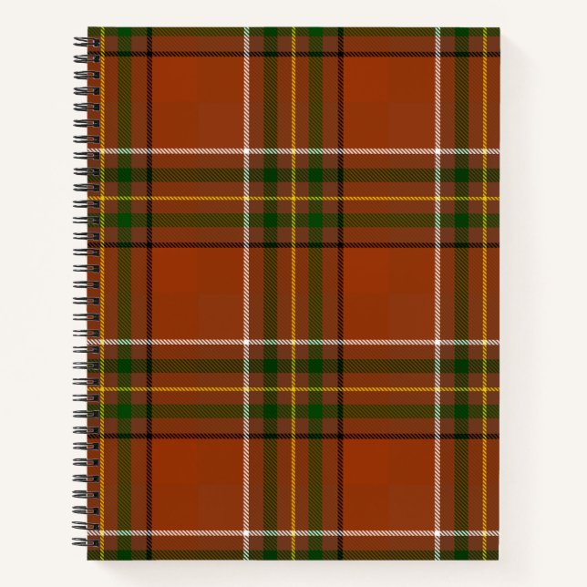 Braun-Erden-Tartan  Notizbuch (Vorderseite)