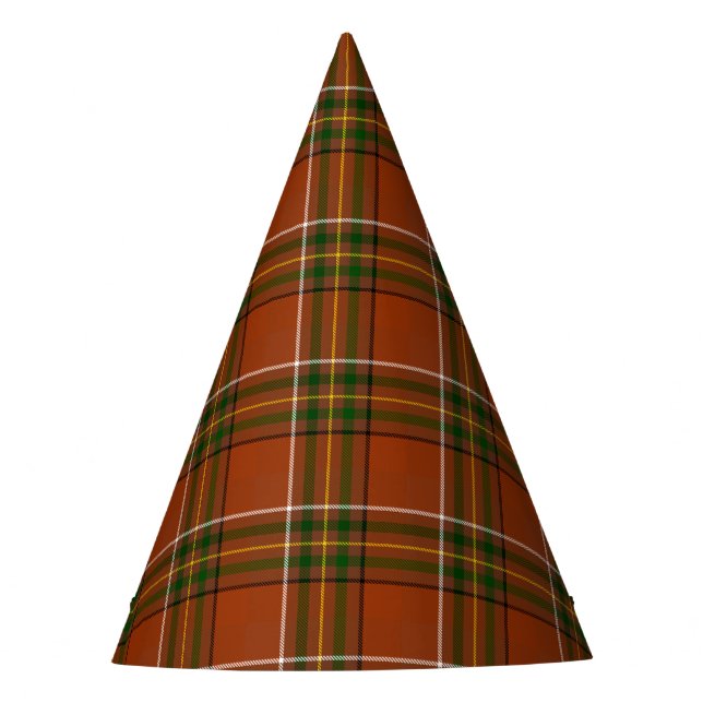 Braun-Erden-Tartan  Partyhütchen (Vorderseite)