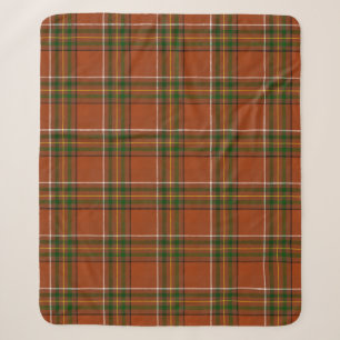 Braun-Erden-Tartan Sherpadecke