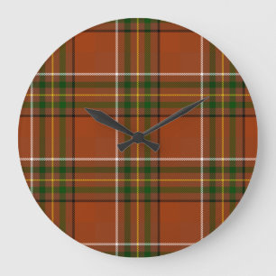 Braun-Erdenes Karo-Tartan  Große Wanduhr