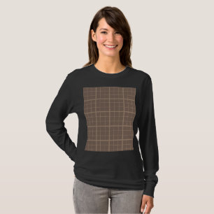 Braun-Erdfarbene Fensterpaneel-Karo T-Shirt