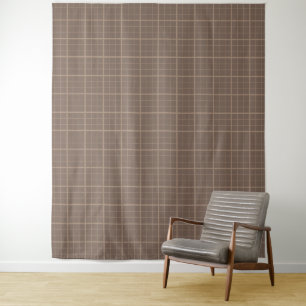 Braun-Erdfarbene Fensterpaneel-Karo Wandteppich
