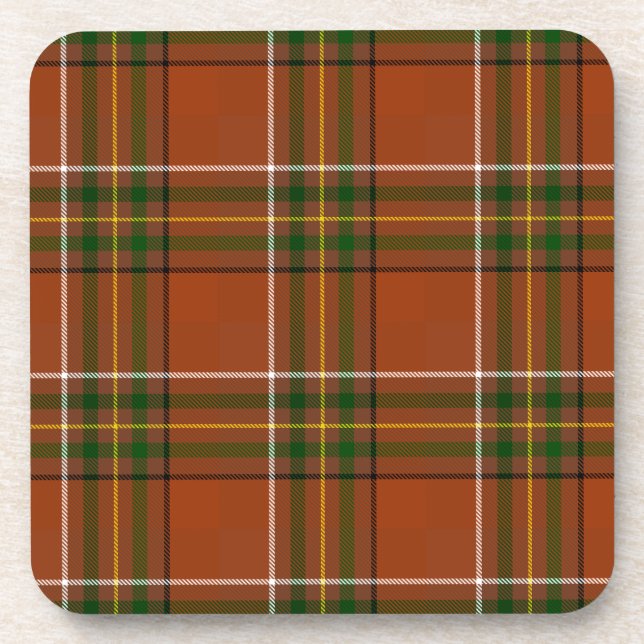Braun Erdige Karo Tartan  Getränkeuntersetzer (Vorderseite)