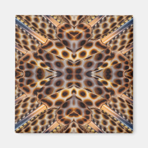 Braun Fasan-Feder-Kaleidoskop Magnet