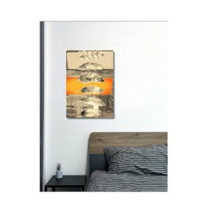Braun Federn Abstrakt StretchCanvas Print Leinwanddruck