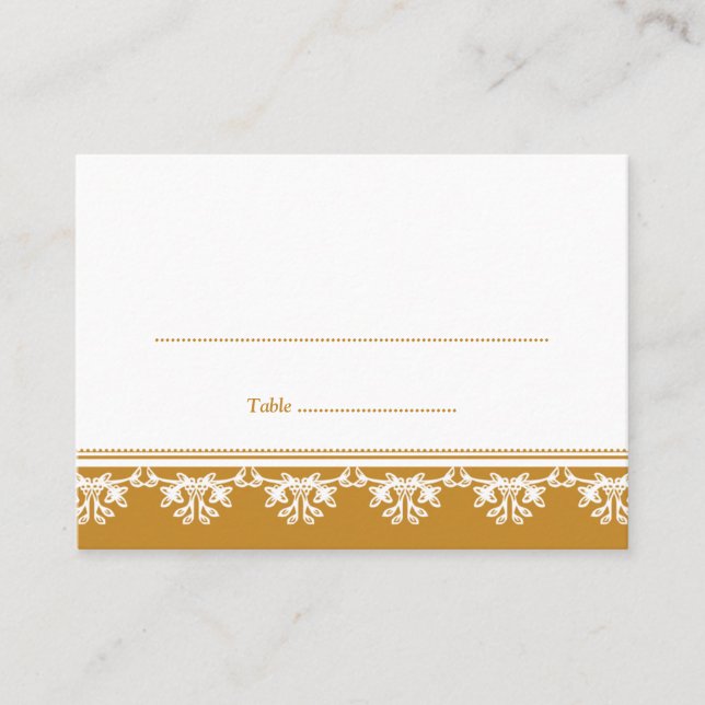 Braun-filigrane Platzkarte (Vorderseite)
