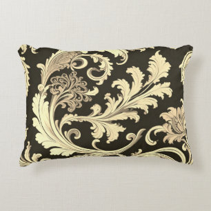 Braun Fleur Antique Muster Dekokissen