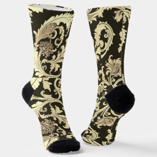 Braun Fleur Antique Muster Socken