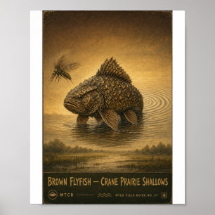 Braun Flyfish Crane Prairie Flachwasser Poster